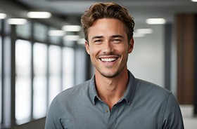 Confident man in business setting